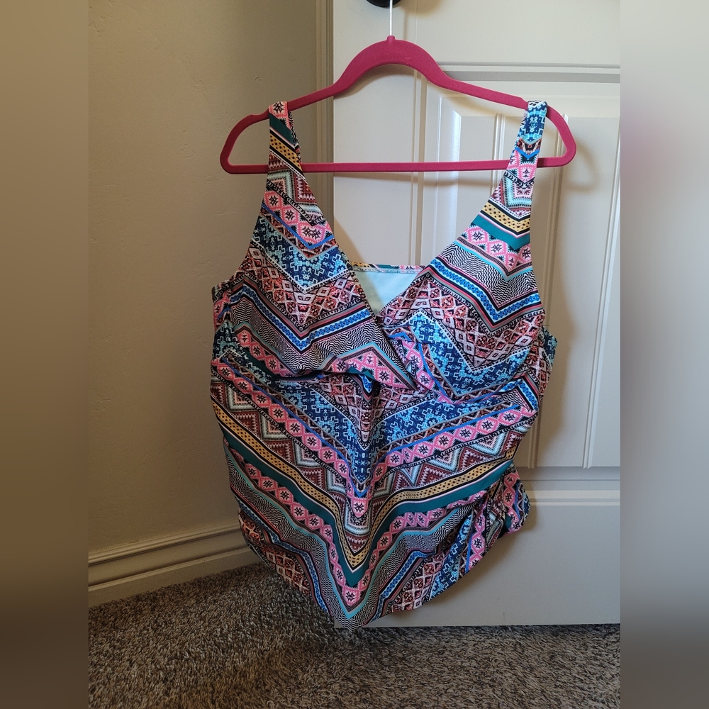 Multi colored tankini top